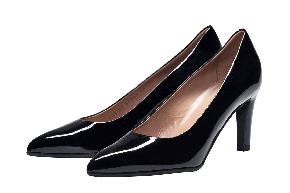 Black Patent Leather Ladies Court Shoes. Most Comfortable Corporate Heels