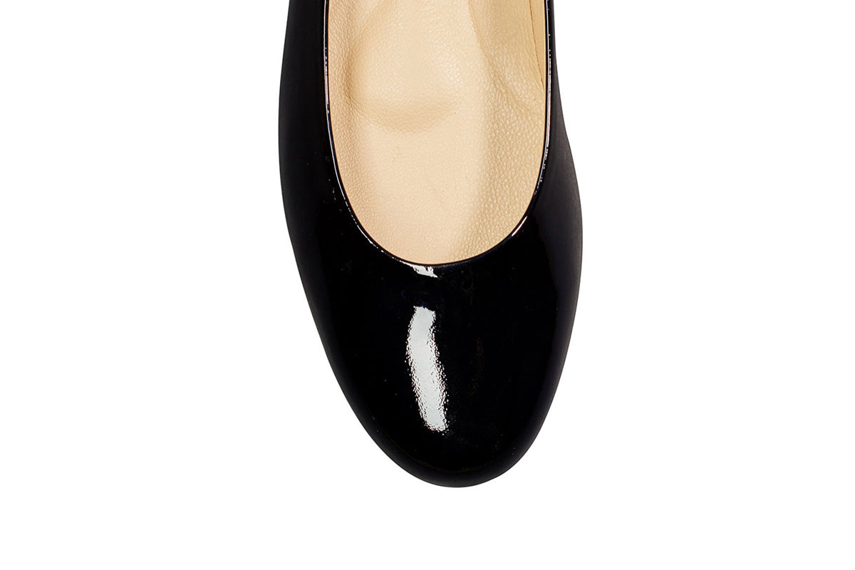 Louise M Classic Flat - Patent Black