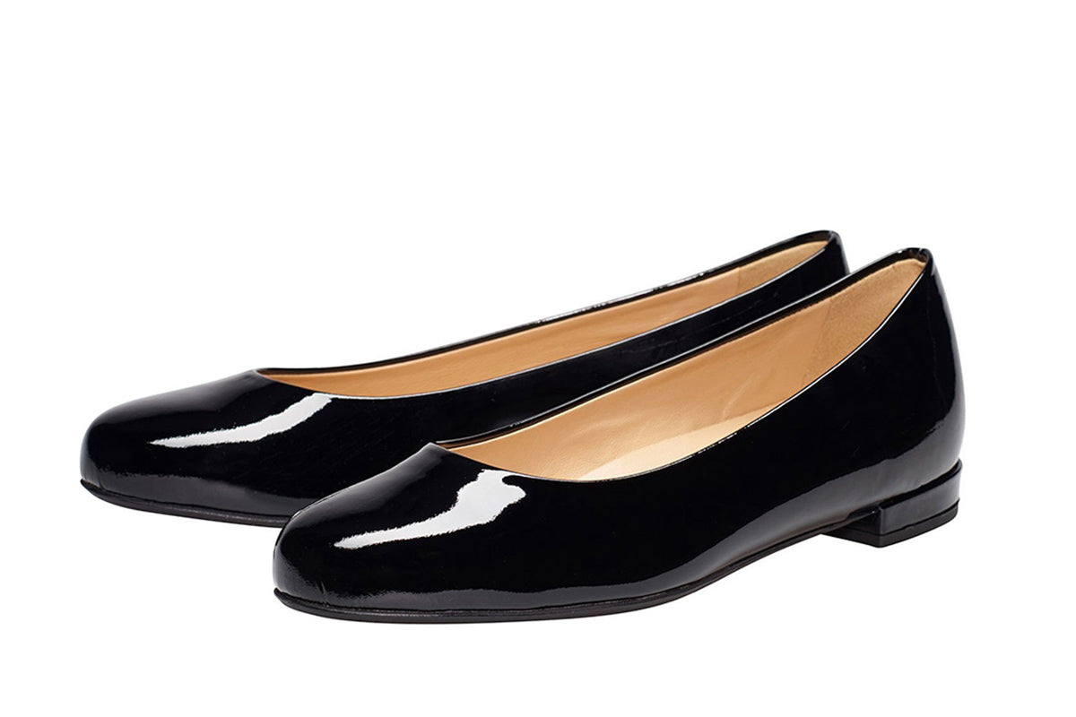 Louise M Classic Flat - Patent Black