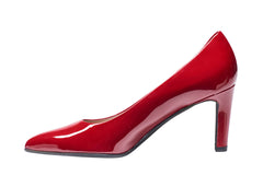 Red patent 8cm leather pumps. Comfortable Womens fashion and corporate heels